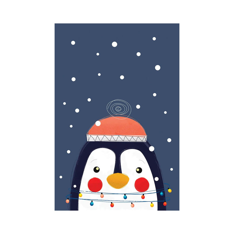 Christmas Penguin by Show Me Mars - Gallery-Wrapped Canvas Giclée on Canvas, Wrapped Canvas, 101.6cm H x 66.04cm W