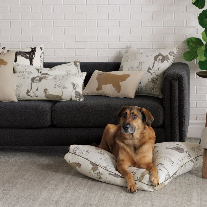 Buddy's Bash White and Gray Dog Party Rectangular Pillow