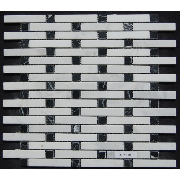 0.62" x 3" Marble Brick Joint Mosaic Wall & Floor Tile