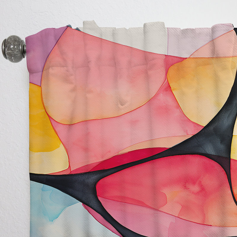 Metts - Abstract Curtain - Room Darkening Geometric Curtain - 1 Panels, 52" W x 120" L