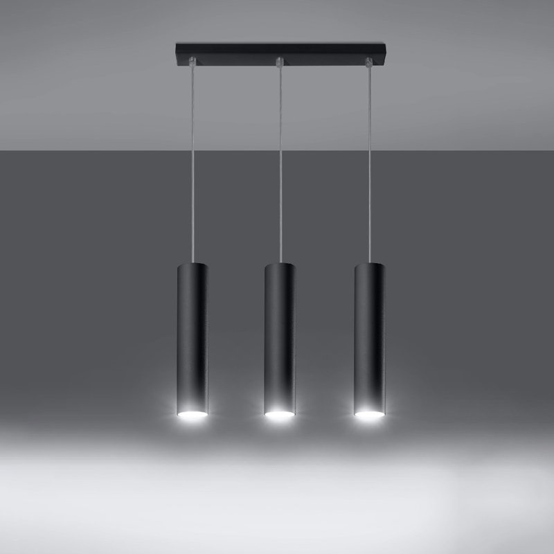Aliezah 3 - Light Kitchen Island Pendant, Black