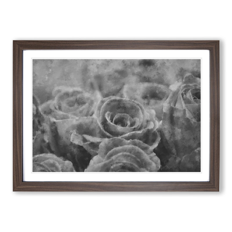 Bunch of Roses - Picture Frame Painting, 36cm H x 48cm W x 2cm D, Walnut Framed