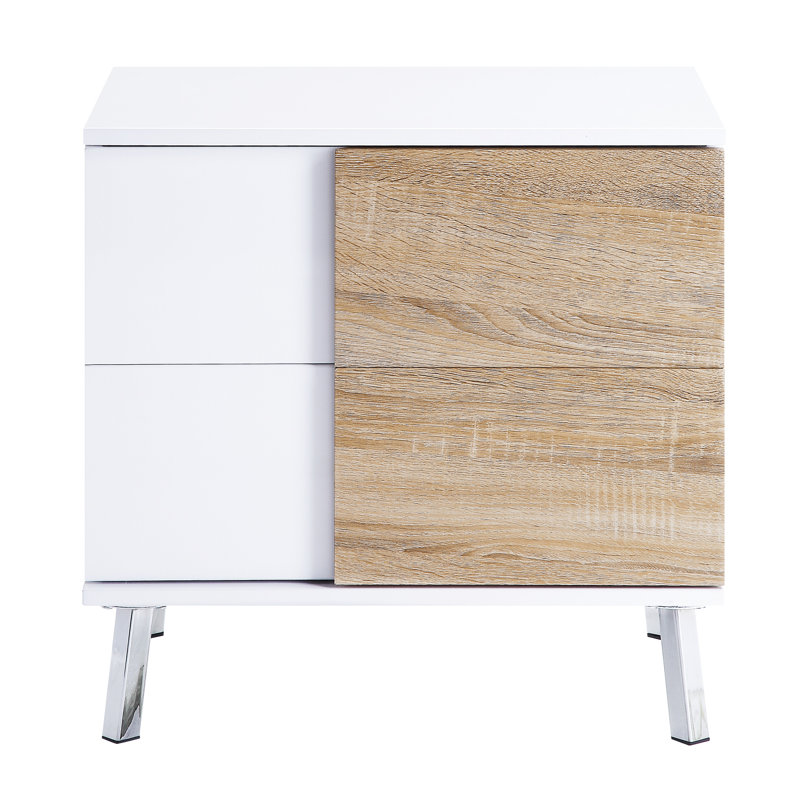 Élégant meuble-lavabo à 2 tiroirs blanc ultrabrillant