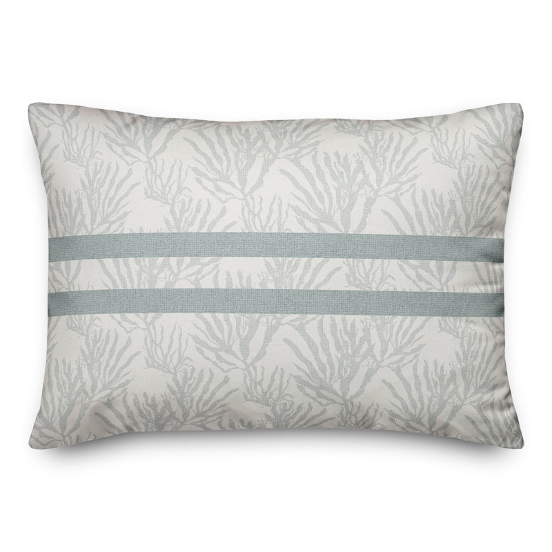 Blue and White Striped Square Reversible Throw Pillow