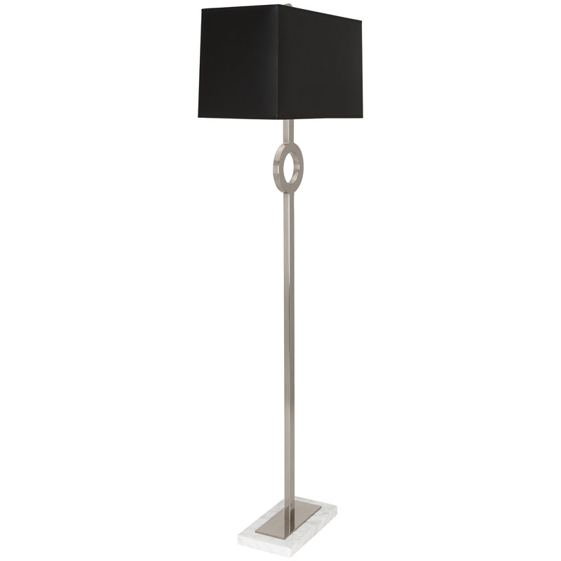 Oculus Floor Lamp, Antique Silver, Black