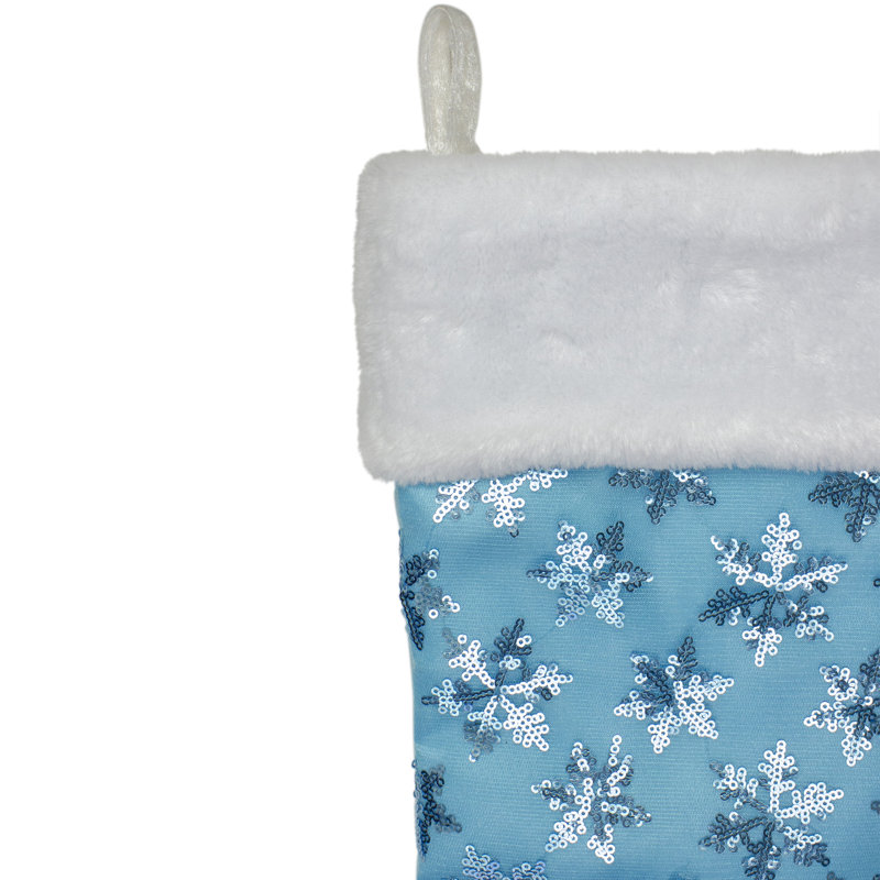 Chaussette de Noël Ice Palace Sequin, Bleu