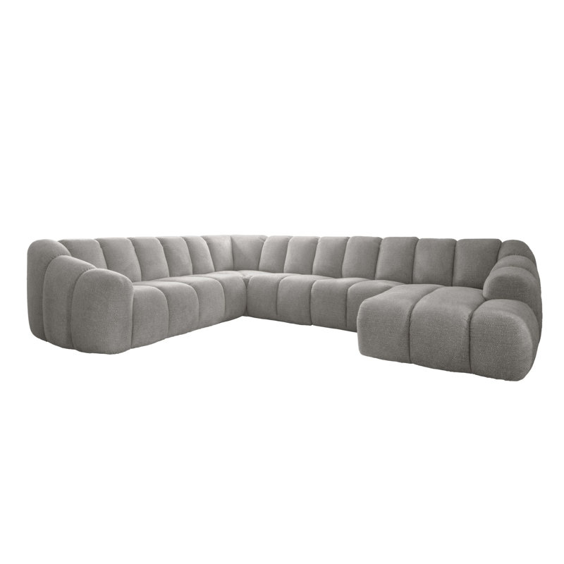 Shell 8 Seater Corner Sofa , Light Grey, Left Hand Facing