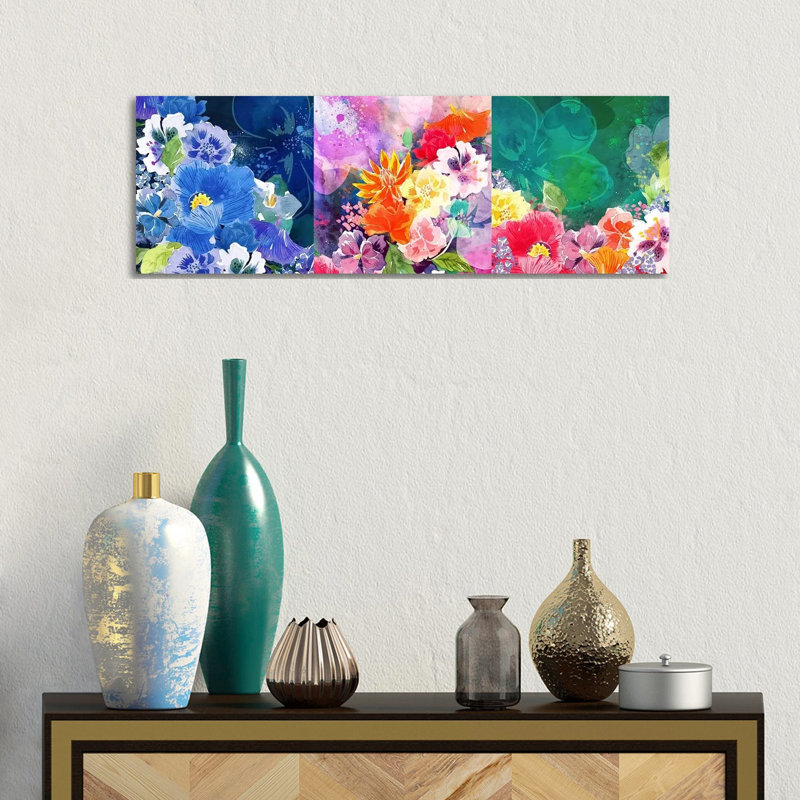 Joyous Blossoms by 5by5collective - Panoramic Gallery-Wrapped Canvas Giclée on Canvas, Wrapped Canvas