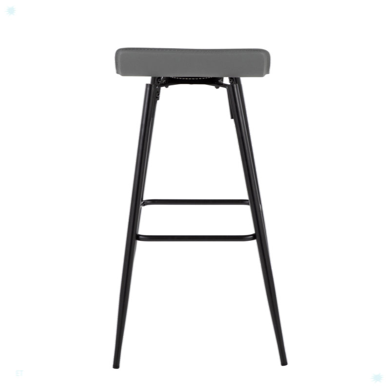 30" Contemporary Fixed-Height Bar Stool, Gray