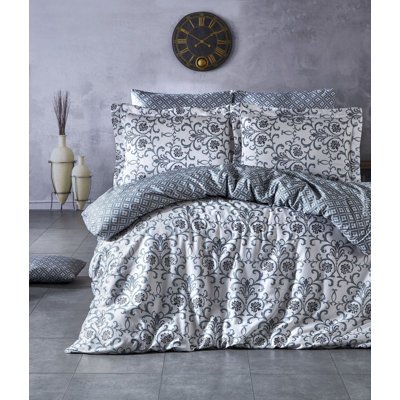 Cotton Satin Damask Duvet Cover