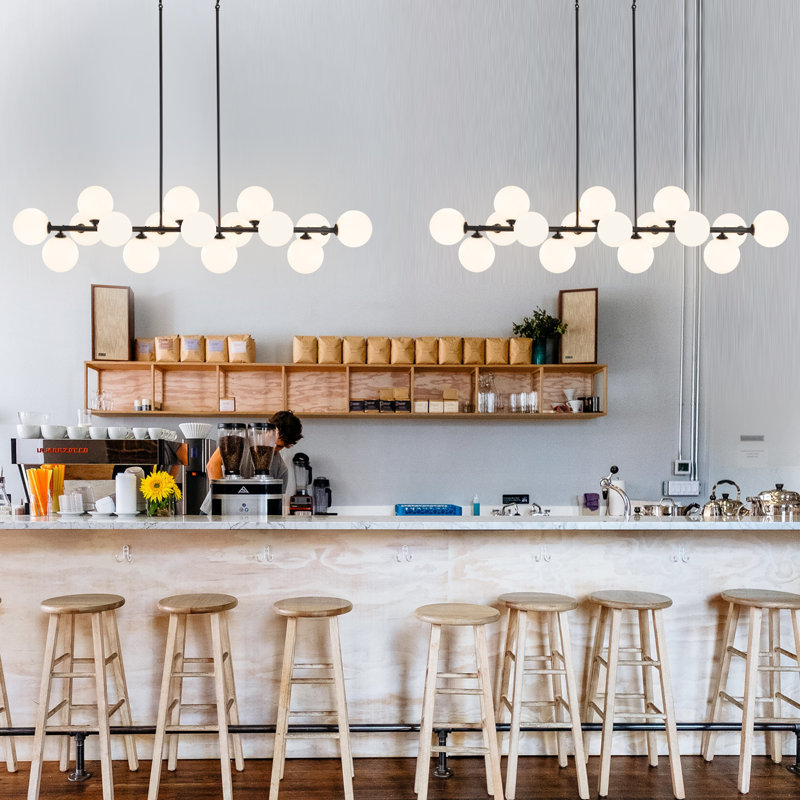Lustre linéaire spoutnik moderne à 16 lumières Maeva