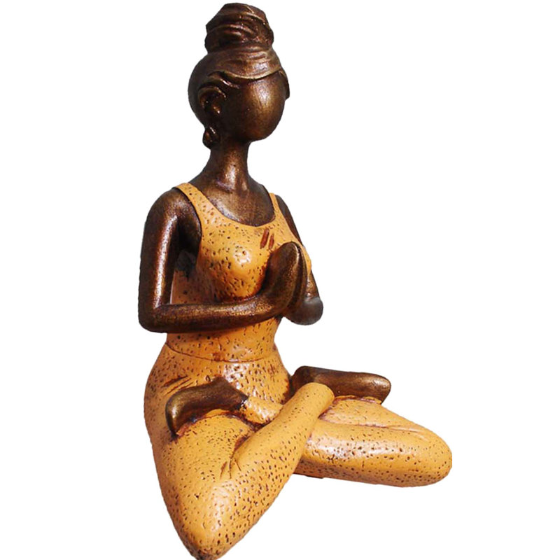 Figurine Alorton Yoga, H 10 po x l 7 po x P 5 po, Orange