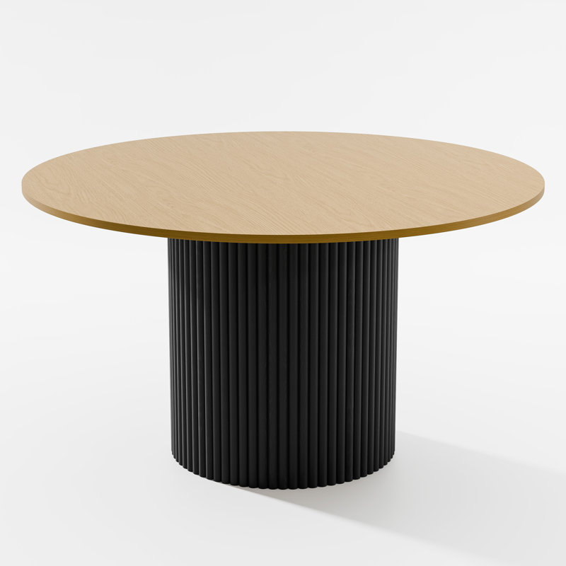 Soild Dining Table Round Kitchen Table, Oak Wood, 30"H x 52"L x 52"W
