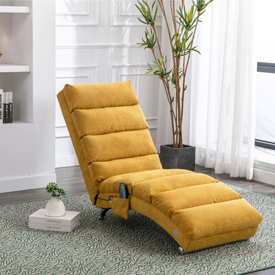 Modern Linen Massage Chaise Lounge Indoor With Remote Control,Ergonomic Electric Massage Long Lounger With 5 Modes