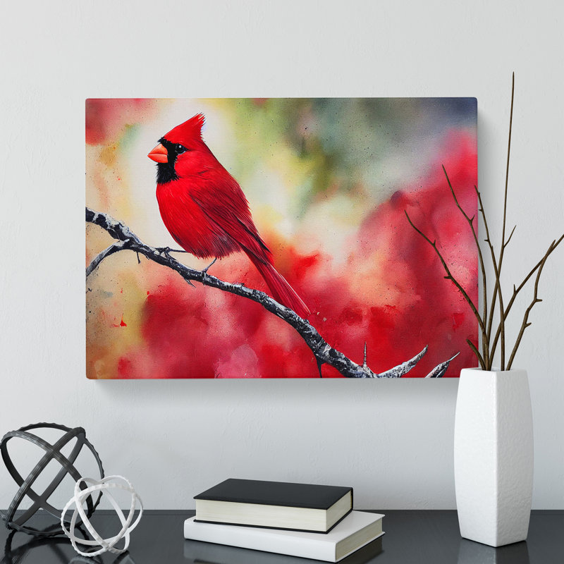 Cardinal Bird Vol.15 - Wrapped Canvas Painting, 35cm H x 50cm W x 3cm D