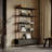 Bookcase Shelf Wood Book Shelf 74.4 Inch Tall,5 Tier Black Shelving Units And Storage Drawers, Modern Solid Wood Veneered Free Standing Shelves, Living Room, Study Room, Kitchen