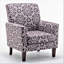 Chaise avec accoudoirs en mélange de polyester à motifs, structure en bois de bouleau massif avec pieds fuselés, chaise d'appoint rembourrée de mousse avec garniture pour le bureau du salon