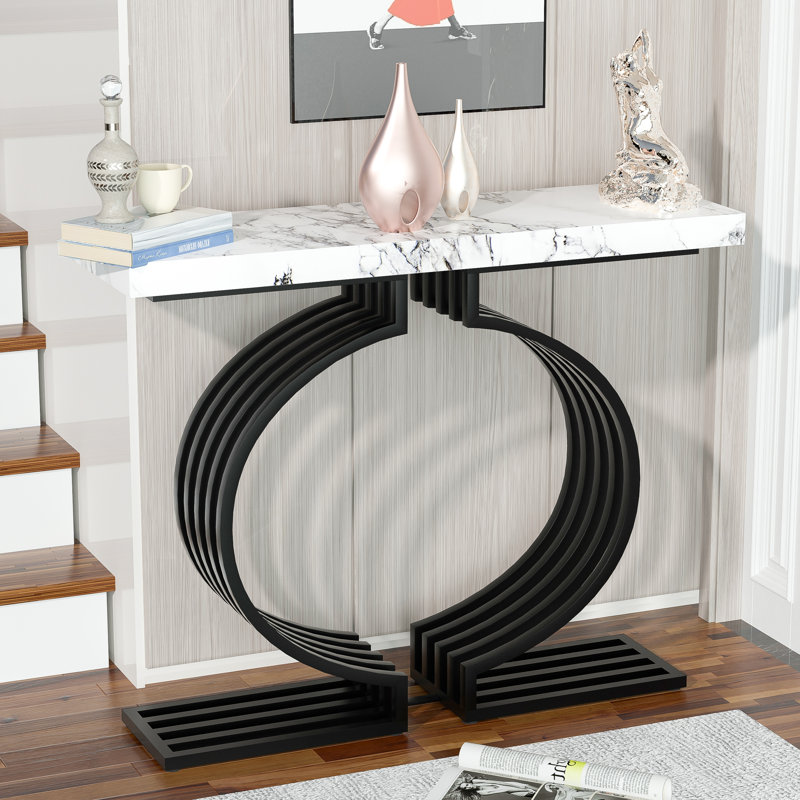 Console 39,37 po Raeqwan, Beige, Noir