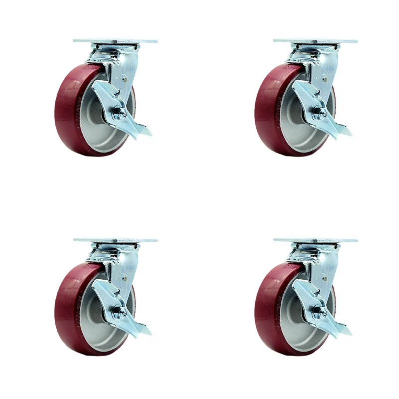 4 Piece Poly on Aluminum Caster Set