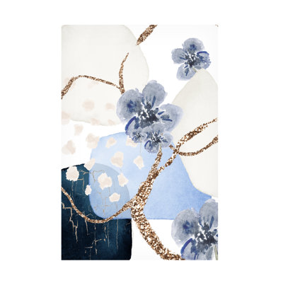 Floral bleu 3 sur toile