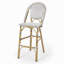 Tabouret de bar 29,5 po en rotin français d'extérieur et cadre noir en aluminium avec finition en bambou (ensemble de 2)