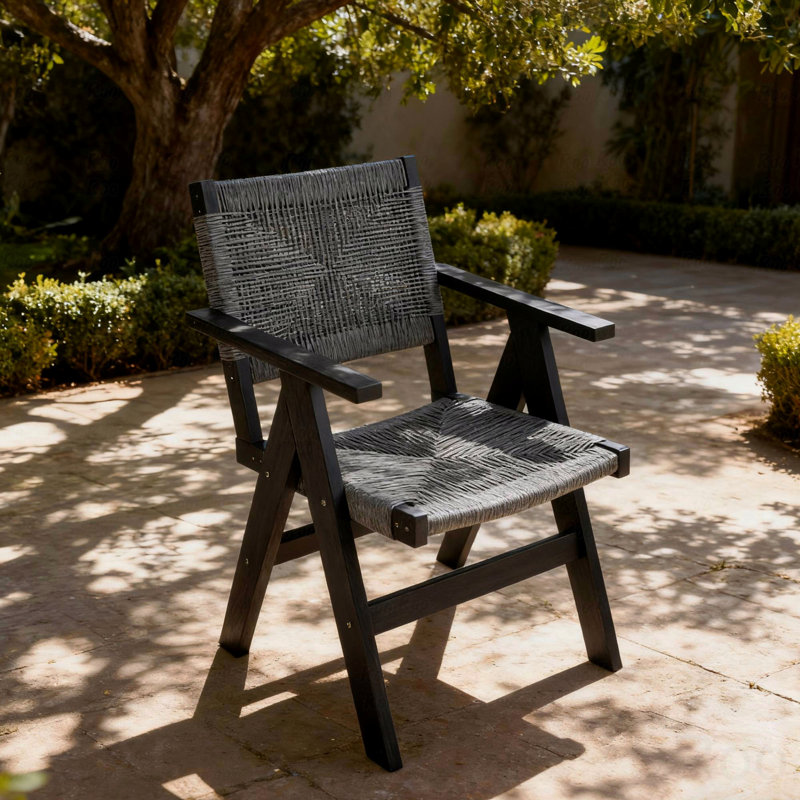 Outdoor Patio Lounge Chair, Made Of Sturdy HIPS Material, Equipped With 304 Stainless Steel Accessories, Black/Dark Gray