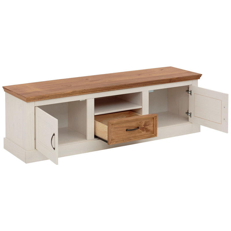 Riam 160cm Sideboard, White/Stained Wax