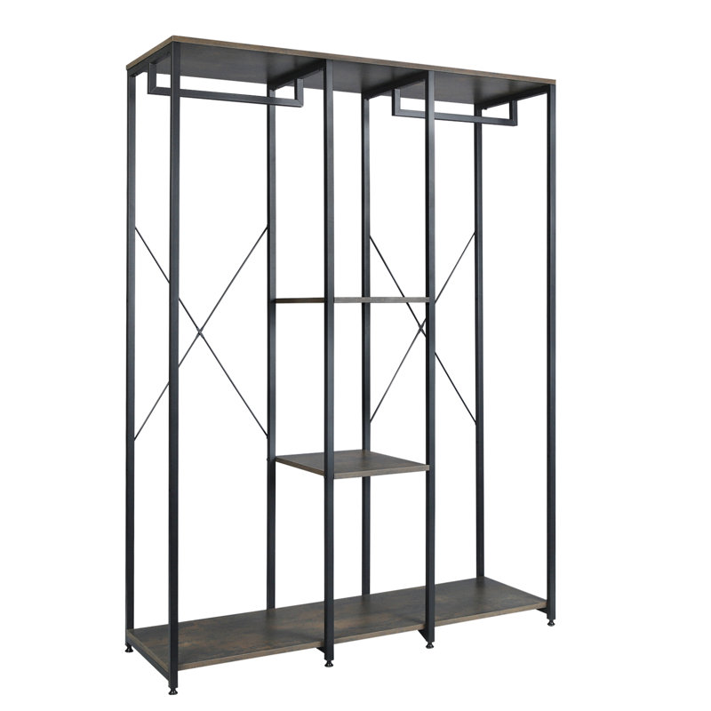Malave 120cm Clothing Rack, Black/Rust