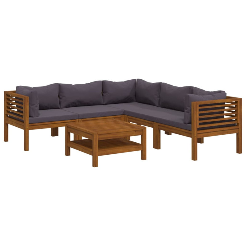 Starlyn 6 Piece Lounge Sectional Seating Group, Dark Gray