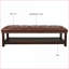 Banc capitonné de 60 po avec tablette et amp; Garniture cloutée | Fin de lit, salon, étagère à chaussures d'entrée | Noyer brun | Brun | Bois-2075377619
