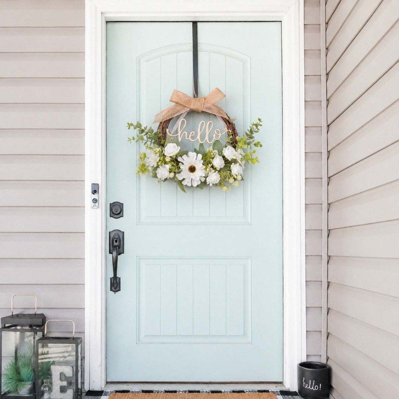 Couronne blanche 16 pouces pour porte d'entrée