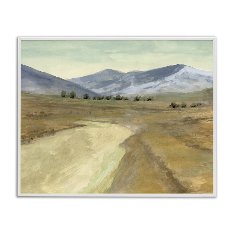  Distant Desert Mountains Black Framed Giclee Art by Michael Willett, H 24 po x l 30 po