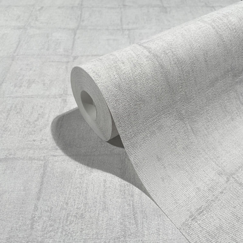 Rouleau de papier peint texturé L 33 pi x l 21 po Juneane, Gris / Argent