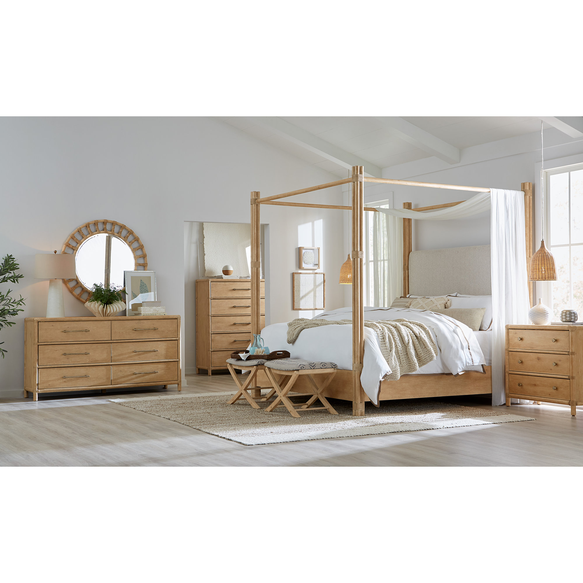Bellmont 5 - Drawer Dresser, Light Wood/Dune