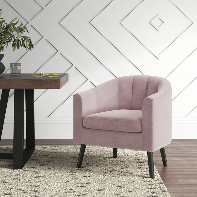 Adore 27.5" Wide Tufted Velvet Accent Chair, Pink