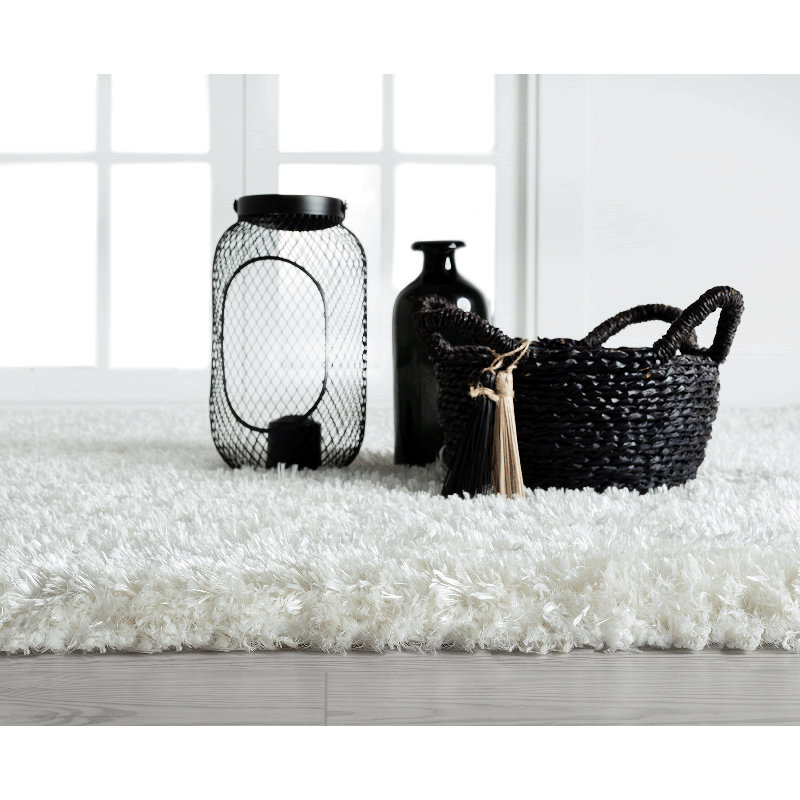 Roslyn Floppy White Rug, Rectangle 80 x 150cm