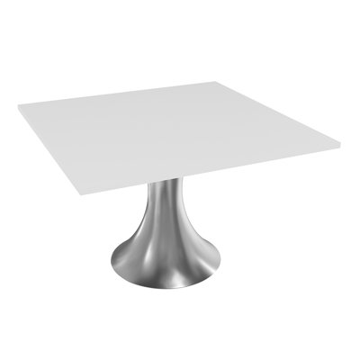 Square Conference Table with Metal Trumpet Base