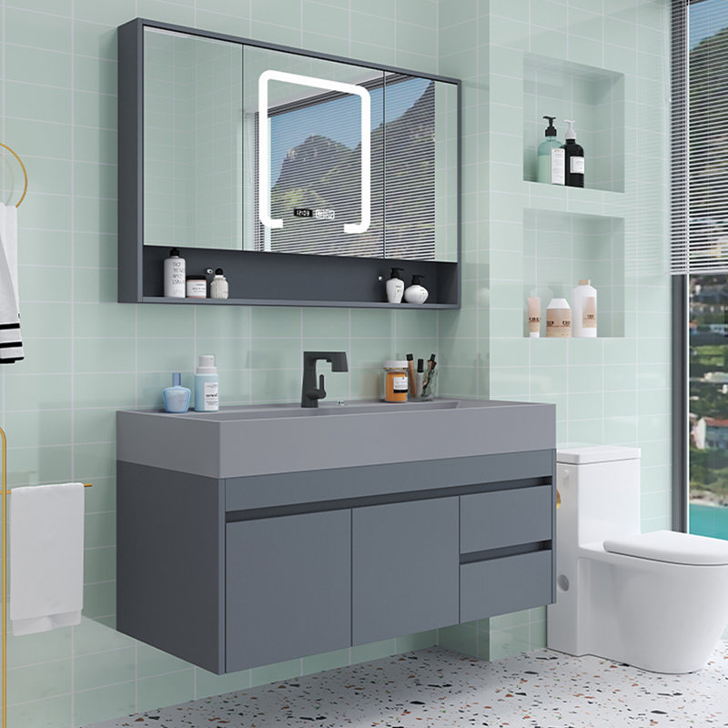 European minimalist style bathroom cabinet, Dark Grey