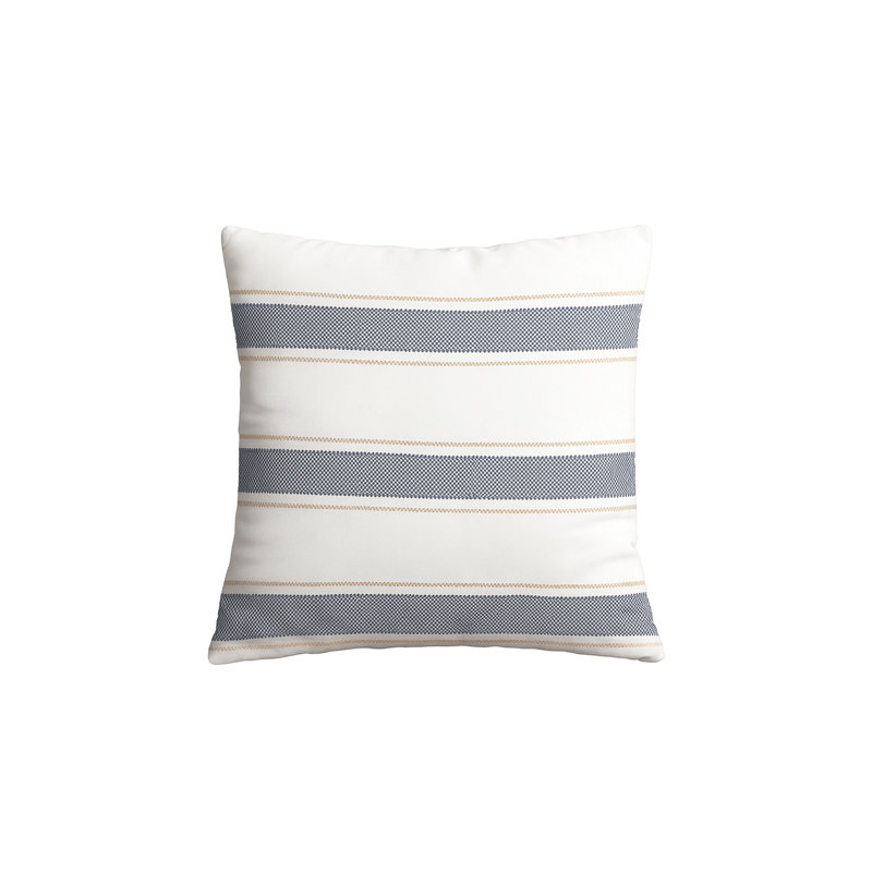 Classic Grey Sail Stripe Indoor Outdoor Pillow 14x20, Blue, Square 20", Pillow Cover Only - No Insert
