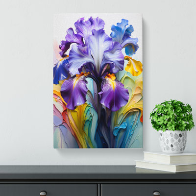 Iris Flower Colour Field No.2 - No Frame Art Prints - Wrapped Canvas