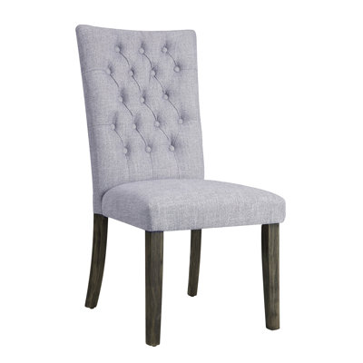 Ensemble de 2 chaises d'appoint Merel en lin gris et chêne gris