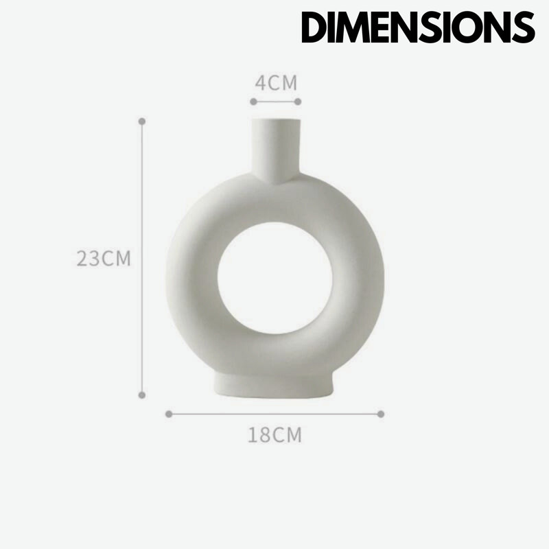 Ceramic Table Donut Vase Home Living Room Decor 