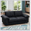 Canapé compact en similicuir noir 78,74 pouces avec rangement caché, pour petits appartements et studios-727281678
