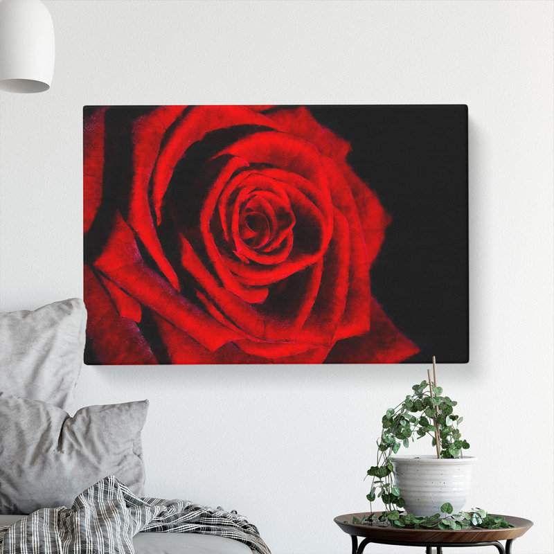 Red Rose Flower Vol.6 - Wrapped Canvas, 40cm H x 60cm W x 3cm D