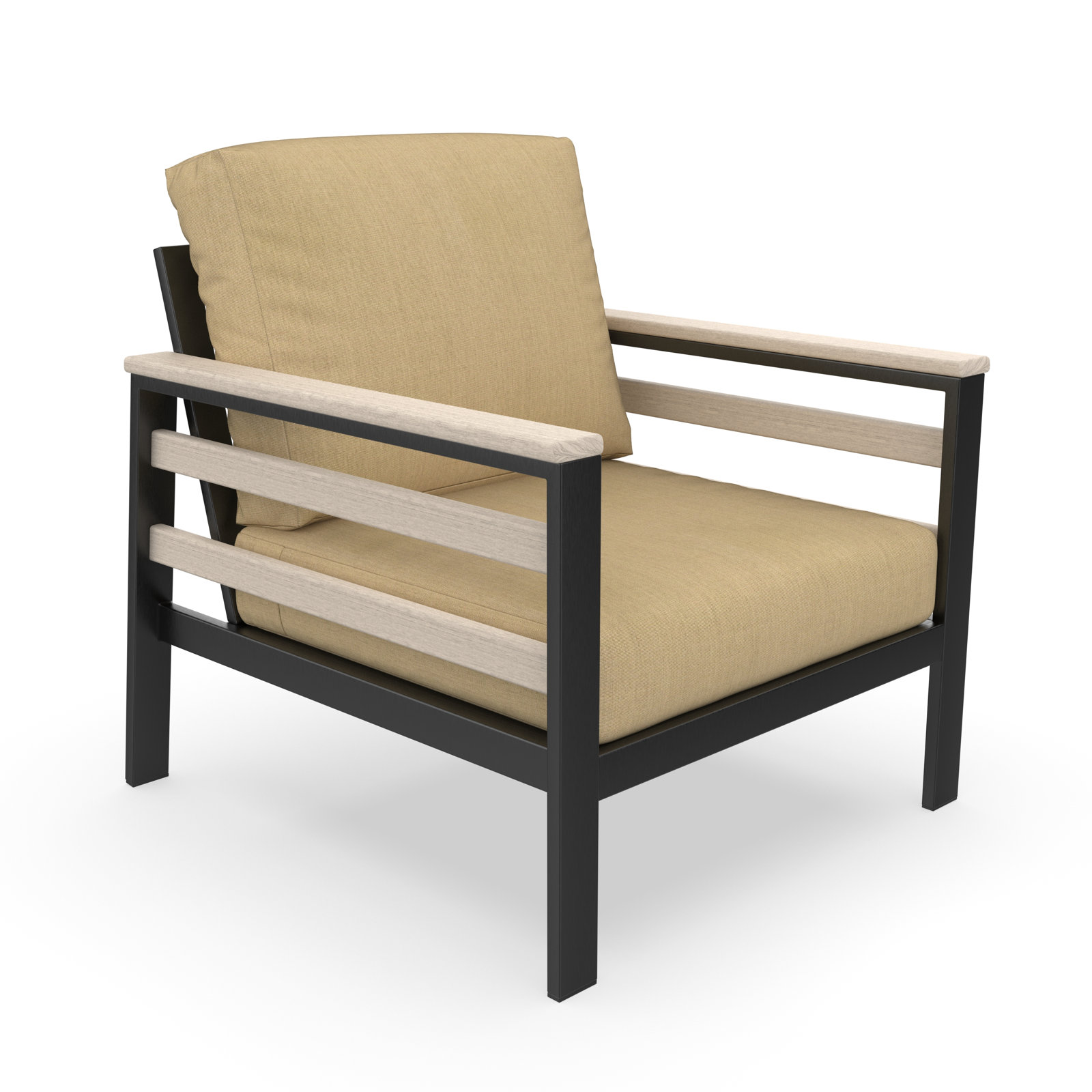Townsend Patio Chair with Sunbrella® Cushions, White, Sunbrella Cavnas Heather Beige