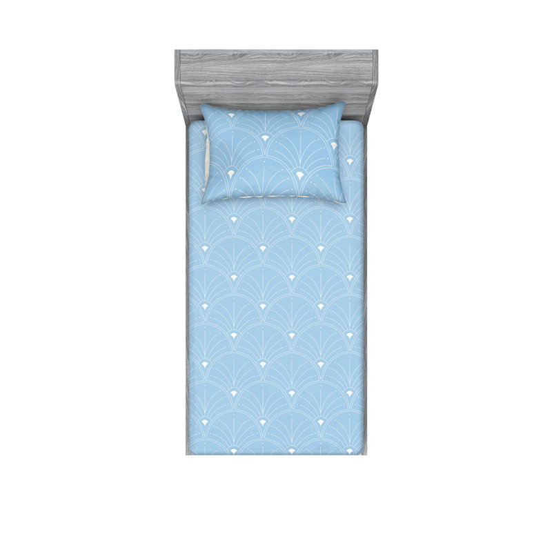 Microfiber Floral Sheet Set, Pale Blue, Twin XL Sheet Set + 1 Pillowcase
