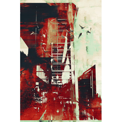 Red Grunge Texture - Wrapped Canvas Print