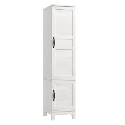 Armoire Wardrobe Closet with 2 Doors,72" Wooden Wardrobe Cabinet with Hanging Rod, Narrow Tall Clothing Armoire Cabinet with 18 Adjustable Shelves for by Ebern Designs