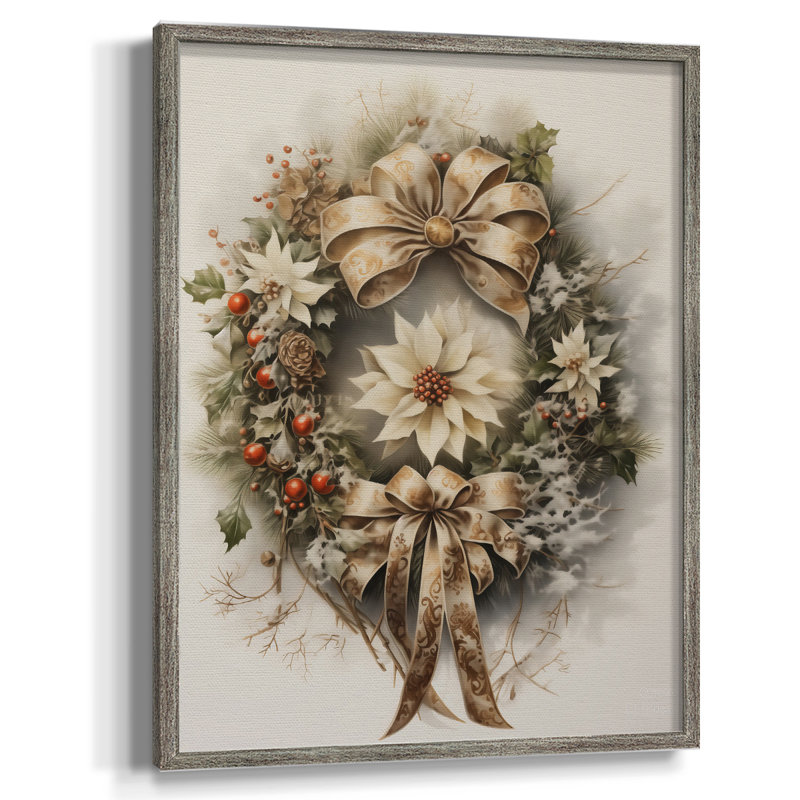 «Christmas Holiday Art», reproduction encadrée DLxxix - bois massif, H 21 po x l 17 po