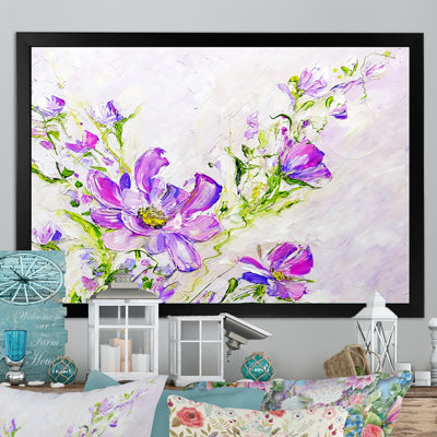 «Retro Purple Summer Flowers II», reproduction sur toile